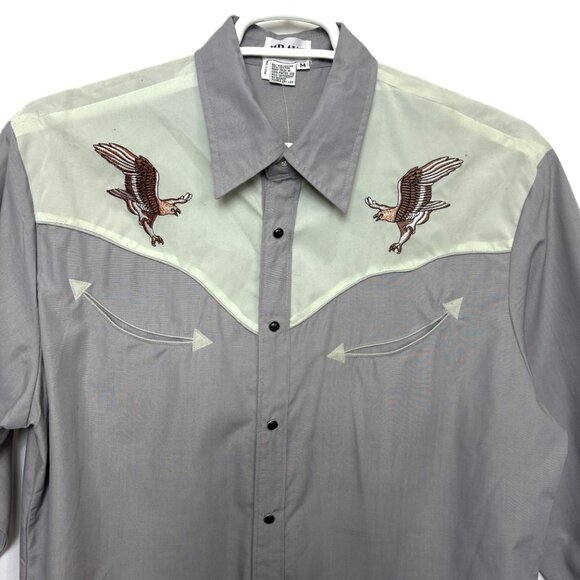 Bravo Rodeo Cowboy Shirt Western Pearl Snaps Embroidered Eagles Vintage NWT - Picture 2 of 11